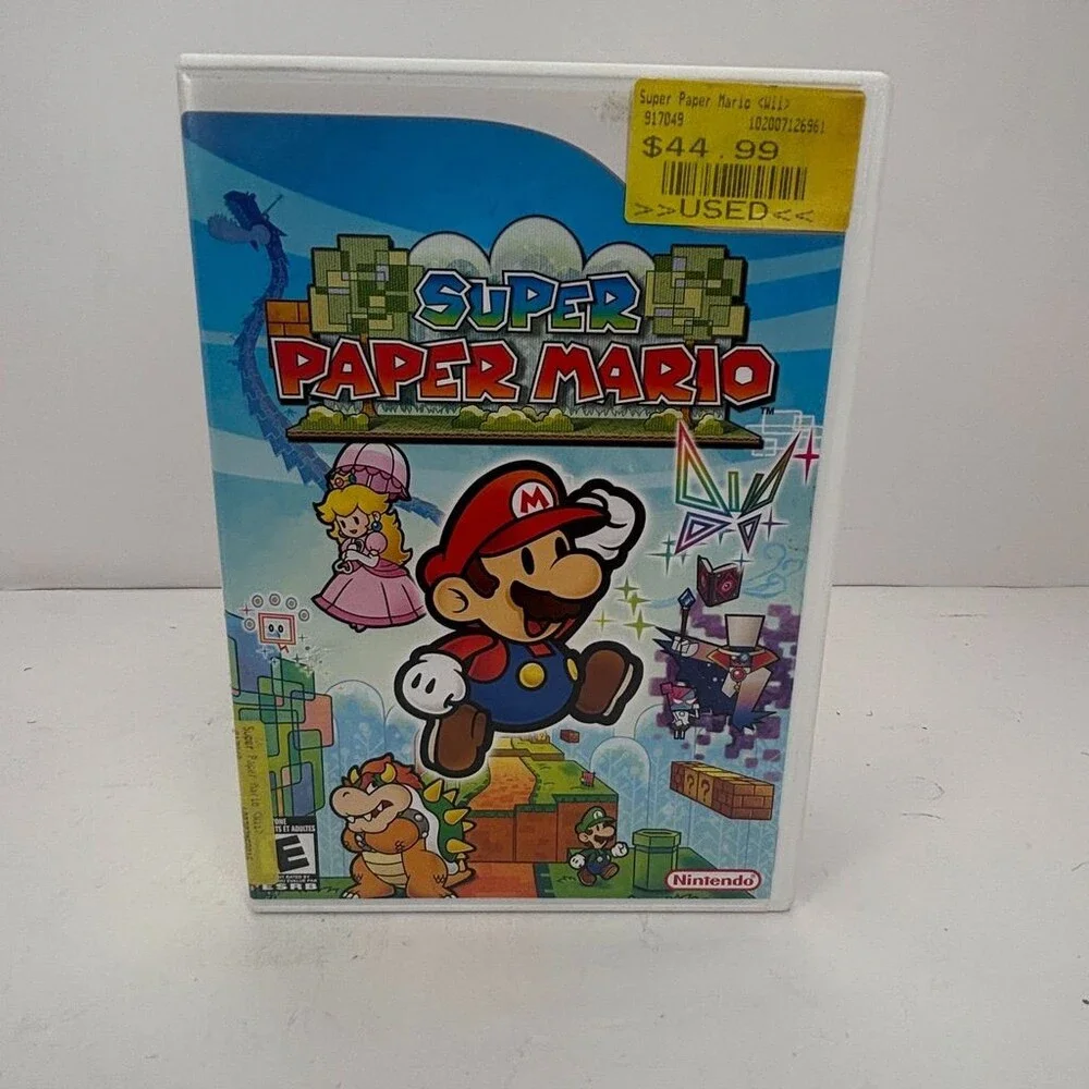 Super Paper Mario RPG (Nintendo Wii, 2007) Complete W/ Manual